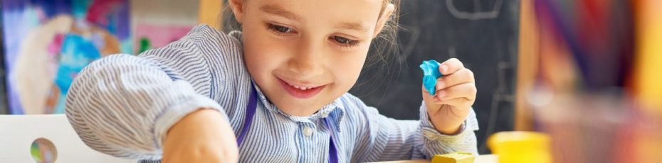 small girl playing